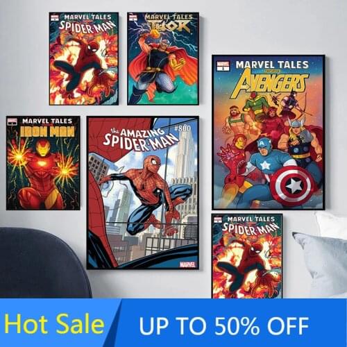 Marvel Comics Superhero Avengers Wall Art Canvas Painting Captain America Spiderman Posters and Prints Picture for Home Decor
