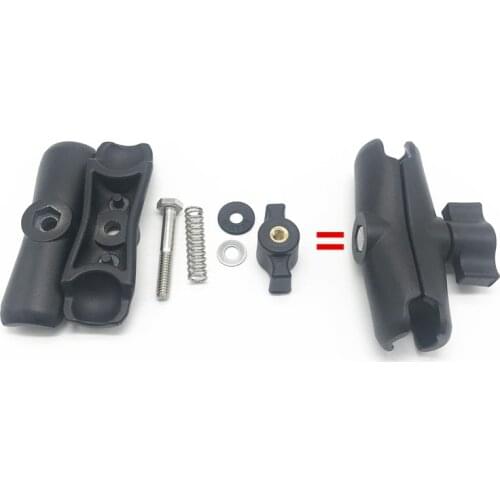Aluminum Alloy 9cm Double Socket Arm 1 Inch Ball Mount Base Bracket Holder for Motorcycle Bicycle for Gopro Camera