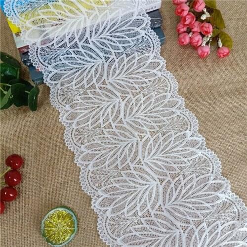 20.5cm E2895 white chantilly Colorful wide lace trim band Ribbon For Ladies Vest corset nightgown bib