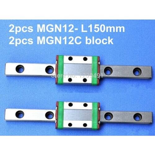 2pcs MGN12 L150mm linear rail + 2pcs MGN12C carriage