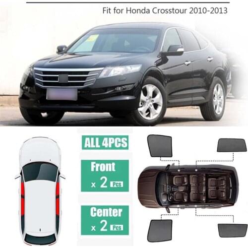 Side Windows Magnetic Sun Shade UV Protection Ray Blocking Mesh Visor Fit For Honda Crosstour 2.4L 3.5L 2010-2013