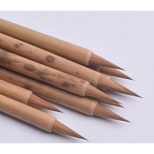 Small writing brush, four treasures of the study room, Hunan concubine bamboo, pure Wolf, sharp tail, small regular script
