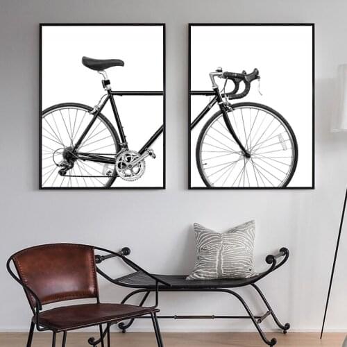 Minimalist Bike Print Bicycle Wall Art Canvas Paintings Black And White Home Decor Nordic Scandinavian Poster Pictures