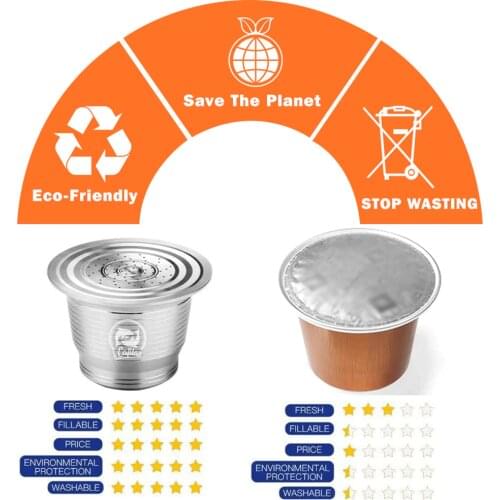 Refillable Coffee Capsule For Nespresso / Dolce Gusto / Cafissimo Coffee Machine Reusable Pods Environmental Protection