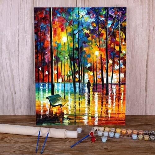 Blue Reflections Coloring By Numbers Painting Kit Oil Paints 40*50 Oil Painting Handmade Crafts For Wholesale