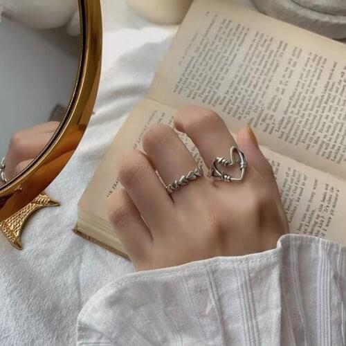 2021 New Style 1Pc Opening Rings For Woman Fashion Korean Jewelry European And American Wedding Party Sexy Ring Vintage Heart