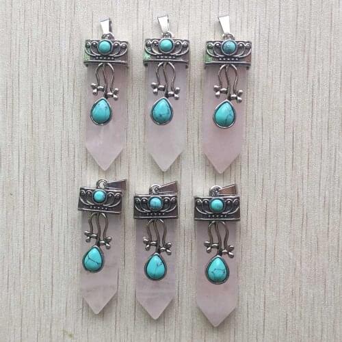 Wholesale 6pcs/lot new fashion natural stone pink arrow shape pendants for necklace jewelry marking free shipping