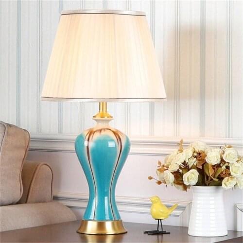 ORY Modern LED Table Desk Lamp Ceramic Bedside Light Copper Decorative For Home Foyer Office Bed Room Study Dining Room