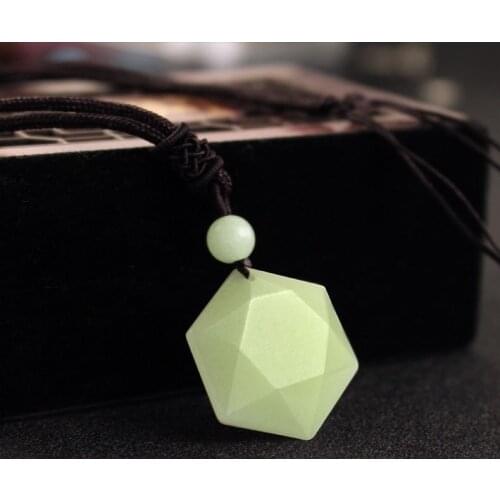 Six-pointed star necklace double-sided highlight luminous stone pendant sweater chain trend men and women wholesale accessories