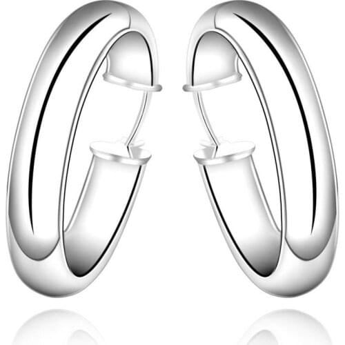 Fashion Round women lady beautiful lovely High quality Silver color Earring Jewelry factory price free shipping E595