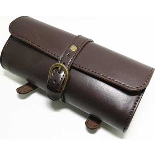 Bicycle Bag Brown Black Motorcycle Saddlebags PU Leather Motorbike Side Tool Pouch Tail Luggage Moto Universal Bike Pannier