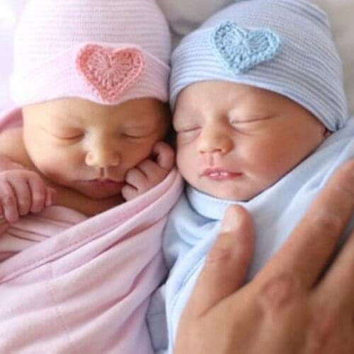 Crochet Baby Spring Hat Newborn Beanie With Heart For Baby Girls Cotton Knit Beanie Infant Striped Caps Toddler Hat Accessories