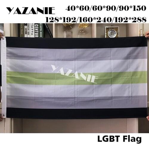 YAZANIE LGBT Agender Flag High Quality Polyester Material Geneless Agender Brass Grommets Rainbow Homosexual Flags and Banners