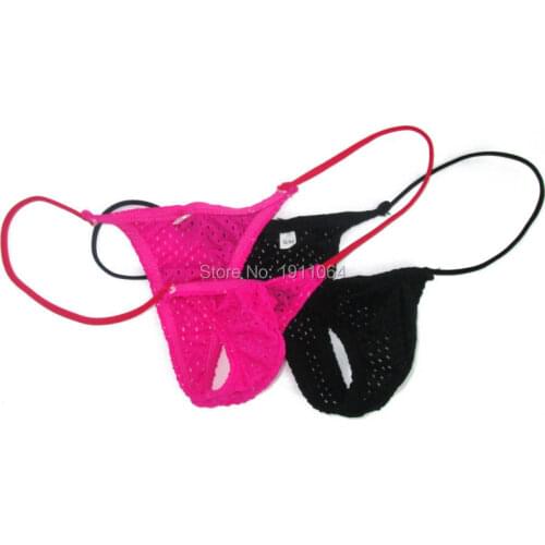 Sexy Mens Thongs Underwear G2055 small pouch limit coverage eyelet nylon sport fabric