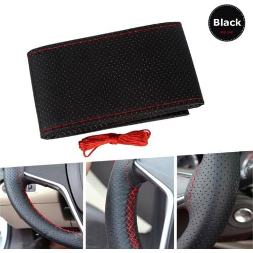 1pcs Durable DIY Car Steering Wheel Cover With Needles and Thread Artificial Leather Car-styling Auto Accessories Protection