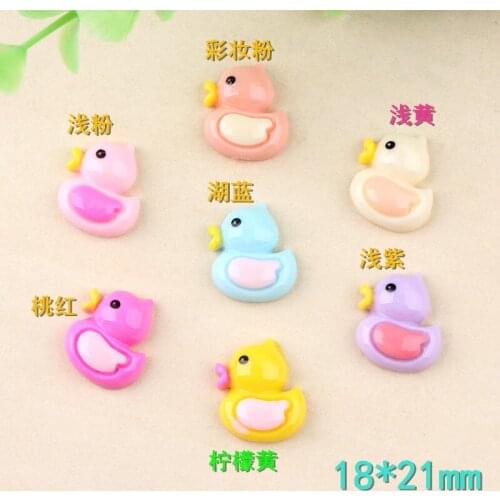 10pcs 18*21mm Small flatback resin yellow ducks charms cute cartoon childrens hair accessories DIY wholesale handmade materials