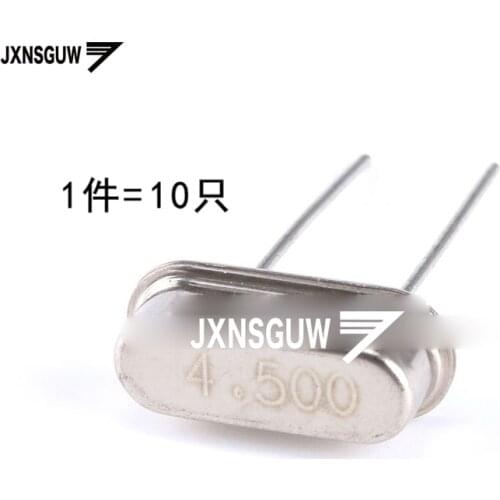 10PCS crystal 4.5MHz 20ppm 20PF 2 foot 49S passive crystal 4.5M