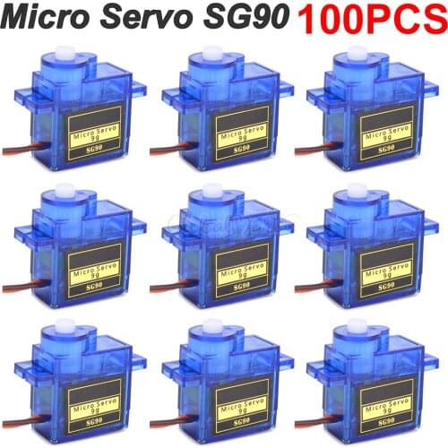 100pcs/lot SG90 Mini Gear Micro Servo 9g 1.6KG Mini For RC RC 250 450 Airplane Helicopter Car Vehicle Boat Models Spare Parts