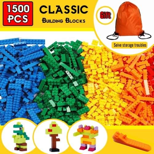 250-1500pcs Building Block Bulk City Creative Classic DIY Building block Assembly Model Childrens Gift Educational Toys