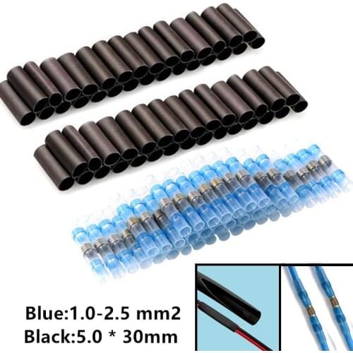30/100/150PCS Heat Shrink Solder Sleeve Seal Electrical Waterproof Wire Connectors Butt Terminals & Fast Connect Shrinking Tube