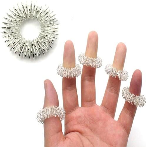 5pcs Finger Massage Body Wrist Massage Relaxation Ring Acupuncture Bracelet Health Care Hand Stress Relief Massage Ring