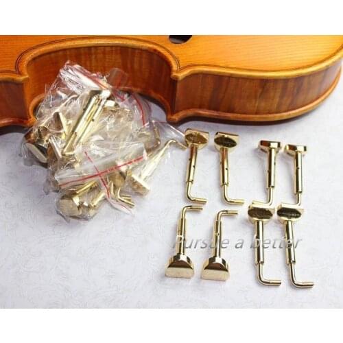 8 pairs of chinrest clips with gold screws, violin 4/4