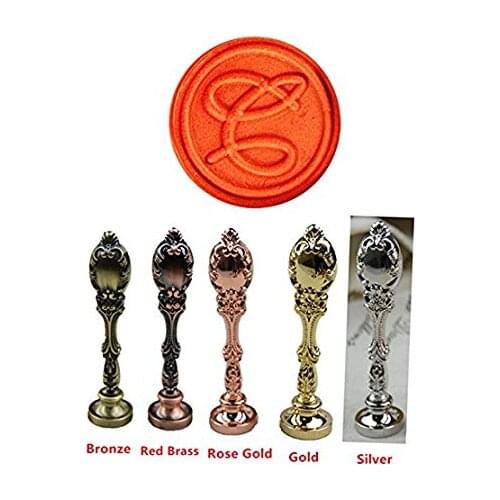 Alphabet Initial C Silver Luxury Wedding Invitation Wax Seal Stamp Peacock Metal Handle Set