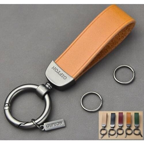 Automobile general household leather self-defense keychain accessories key chain ring keychain, suitable for home keys keyring