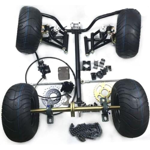 Four-wheeled Box Go-kart Accessories Rear Axle Front Suspension Arm Swing Handlebar Turns to 6-inch Smooth Tire