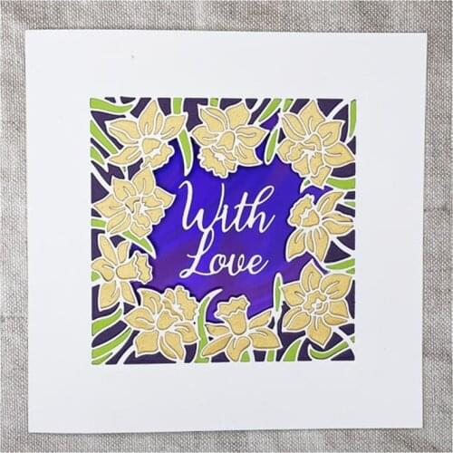 Flower Hollow Frame 2021 New Metal Cutting Dies Stencils for DIY Scrapbooking Photo Album Decorative Embossing DIY Paper Cards