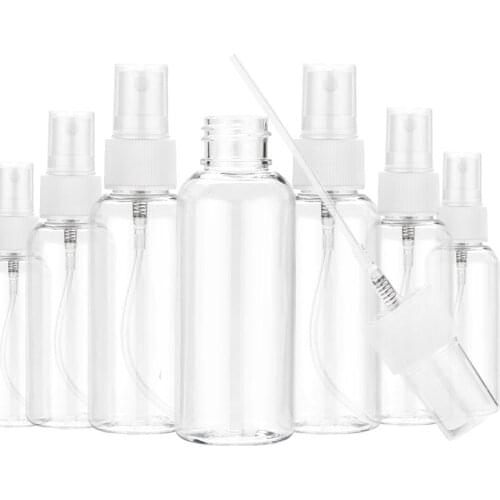 5pcs Portable Small Transparent Plastic Empty Spray Bottle 10ml/30ml/50ml/60ml/100ml Refillable Vail