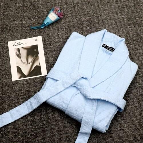 Summer Waffle Bath Robe 100% Cotton Male Bathrobe Sexy Night Dressing Gown Mens Bridesmaid Robes Women Lounge Sleepwear Autumn