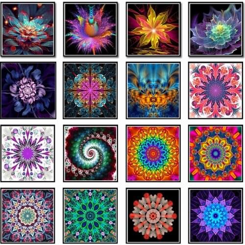 MUXUN 5D DIY Diamond Painting Mandala Diamond Mosaic Cross Stitch Diamond Embroidery Flower Set Home Decoration Sticker Crafts