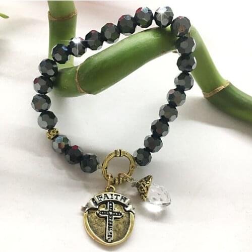 Korean version of the new glass crystal alloy hand string handmade beaded European and American fashion bracelet