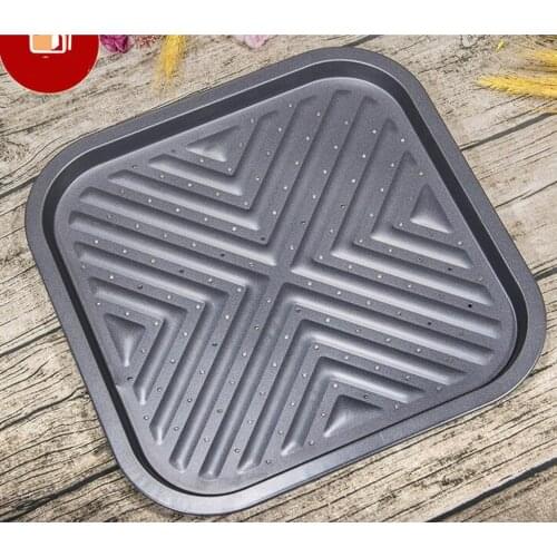 Round/Square 14'' Non-stick Dish Pizza Pan Pie Tray Carbon Steel Baking Tools