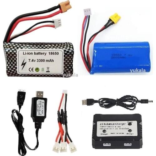 7.4V 2000mAh/3300mah 18650 2S Lipo Battery XT30 plug for HUINA 580 550 582 583 1580 1583 1580-005 RC toys cars trucks accessory