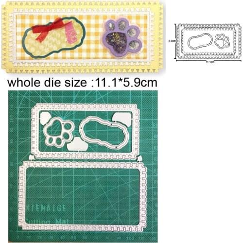 2021 metal cutting dies cut die mold cat paw lace frame decoration Scrapbook paper craft knife mould blade punch stencils dies