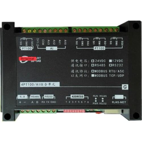 4AI 4PT100 Temperature Acquisition Module Thermal Resistance Acquisition Module Modbus Protocol Standard RS485 RS232