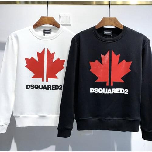 New Dsquared2 Mens Hip Hop Long Sleeve Cotton High Quality Women/Mens Clothes Crew Neck Printed Letter Street T-Shirt DS316