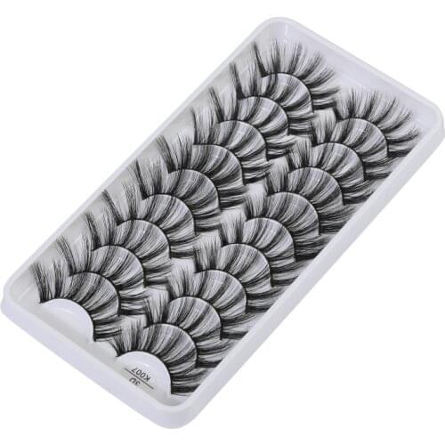 5 Pairs New Female Natural Long Cross Fake Eye Lashes Handmade Thick Extension False Eyelashes Beauty Makeup Tools
