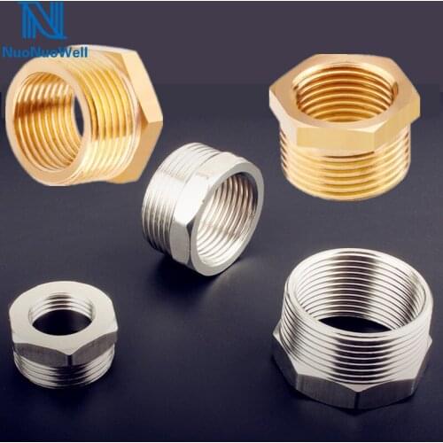 NuoNuoWell 20 Pcs 1/2" 3/4" 1'' BSP Male to Female Thread Connectors Pipe Joint Reducing Screw Connector Pipe Fittings Brass