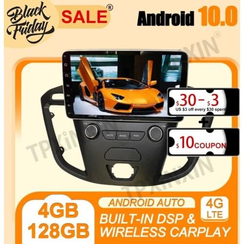 PX6 DSP Carplay 4G+128G Android 10.0 For Ford Transit Custom 2015+ Multimedia Player Auto Radio Tape Recorder GPS Navi Head Unit