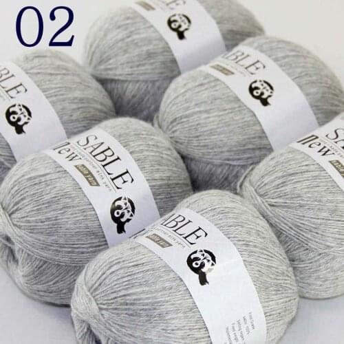 Sale 6*50gr Super Soft Pure Sable Cashmere Wrap Shawls Hand Knit Wool Crochet Yarn 243-02-6