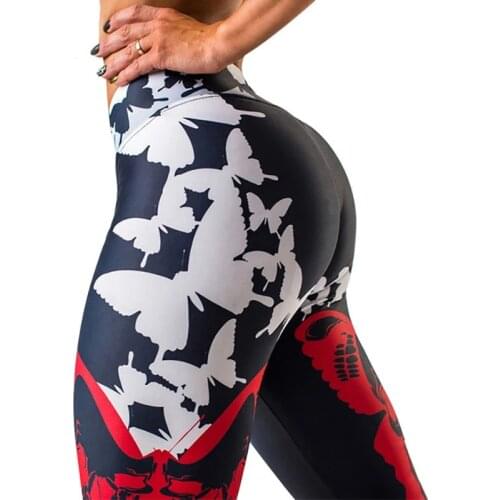 SALSPOR Push Up leggings For Women Sexy High Waist Butterfly Print Leggings Workout Pants Women Fitness Leggins Mujer Girl