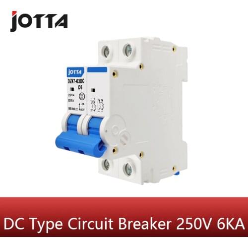 2P DC 250V Solar Mini Circuit Breaker 6A 10A 16A 20A 25A 32A 40A 50A 63A DC MCB for PV System