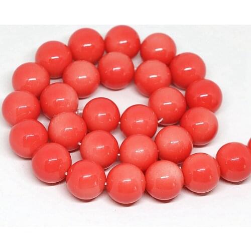 Wholesale factory price red baking paint glass round loose beads 4,6,8,10,12,14mm new fashion high quality jewels 15inch B1627