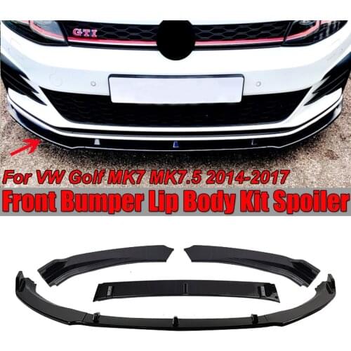 High Quality 3pcs Car Front Bumper Splitter Lip Spoiler Diffuser Protector Guard Cover Trim For VW For Golf MK7 MK7.5 2014-2017