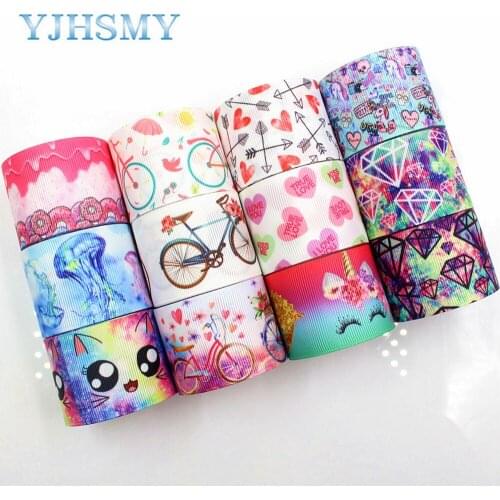 YJHSMY 183172 10 yards 38 mm cartoon Series ribbon thermal transfer lattice wedding accessories DIY handmade materials