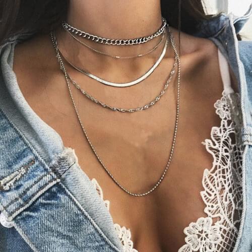 YWZIXLN Bohemian Multi layer Fashion Gold Color Bead Necklace Statement Bijoux For Women Elegant Choker Jewelry Wholesale N045