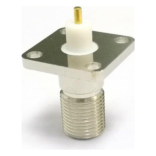 1pc F Female Jack RF Coax Adapter convertor big 4-hole panel mount Nickelplated Waterproof wholesale